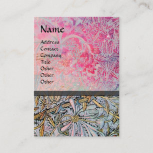 Carte De Visite HONEYSUCKLE, jaune, rouge rose blanc