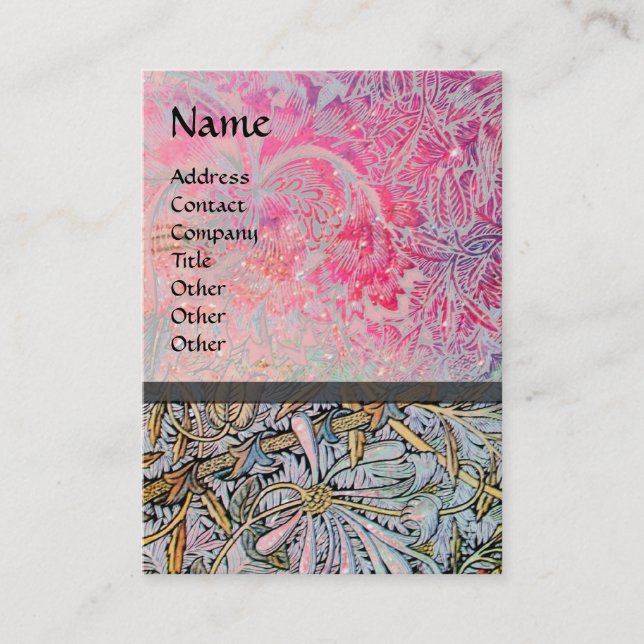 Carte De Visite HONEYSUCKLE, jaune, rouge rose blanc (Devant)