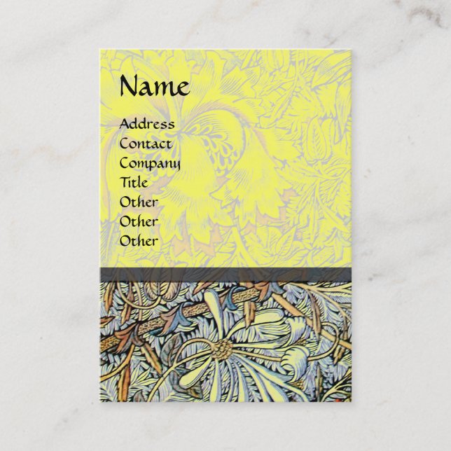 Carte De Visite HONEYSUCKLE, jaune, rouge rose blanc (Devant)