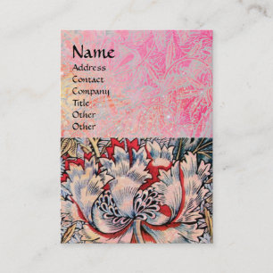 Carte De Visite HONEYSUCKLE, rouge rose blanc