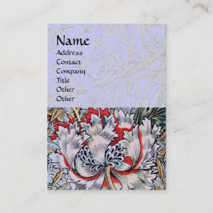 Carte De Visite HONEYSUCKLE, rouge rose blanc