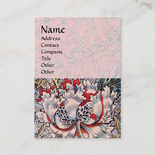 Carte De Visite HONEYSUCKLE, rouge rose blanc (Devant)