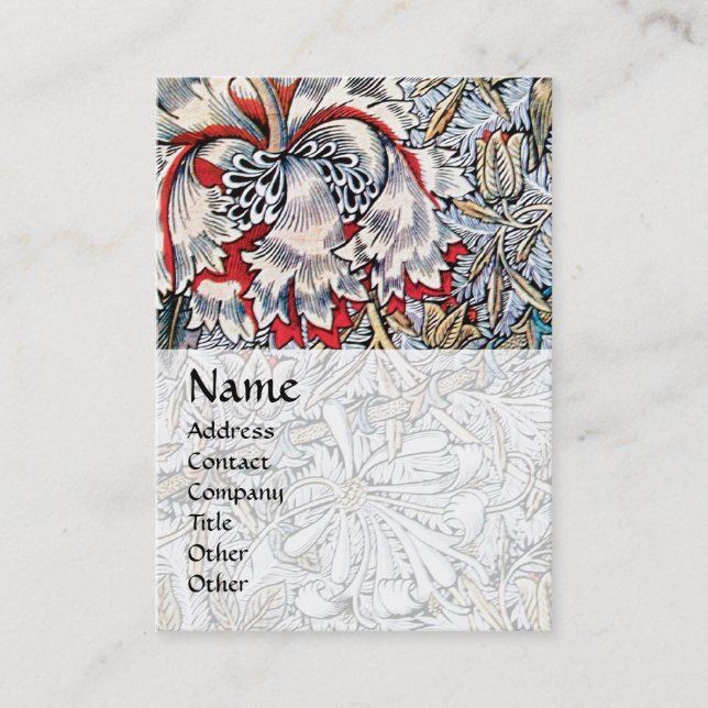 Carte De Visite HONEYSUCKLE, rouge rose blanc (Devant)