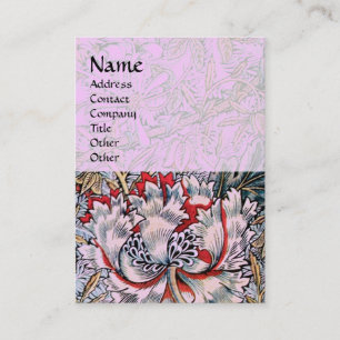 Carte De Visite HONEYSUCKLE, rouge rose blanc