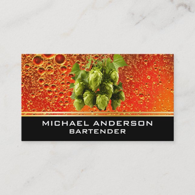 Carte De Visite Hops et orge Amber Ale Beer (Devant)