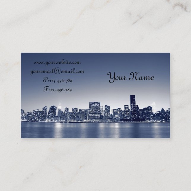 Carte De Visite Horizon de Manhattan, New York City (Devant)