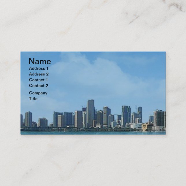 Carte De Visite Horizon de Miami (Devant)