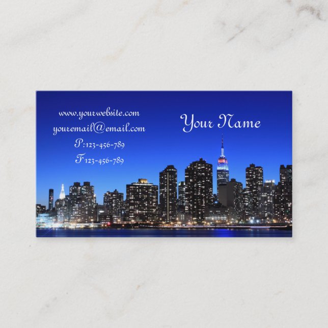 Carte De Visite Horizon de Midtown Manhattan, New York City (Devant)
