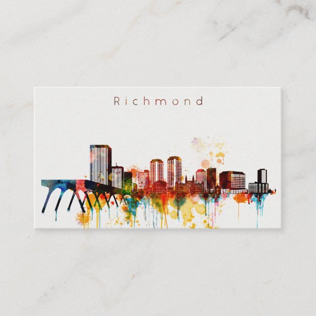 Carte De Visite Horizon de Richmond d'aquarelle (Devant)