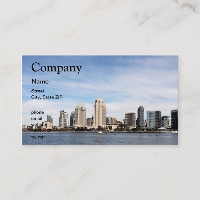 Carte De Visite Horizon de San Diego (Devant)