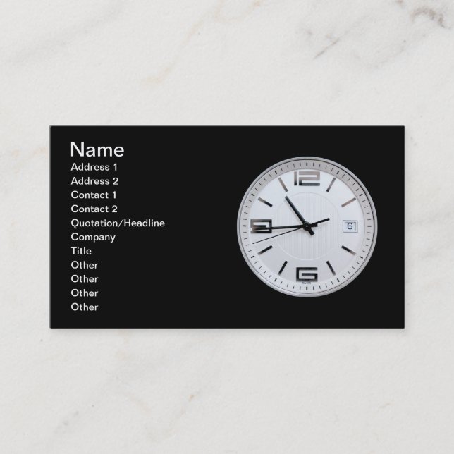 Carte De Visite Horloge (Devant)