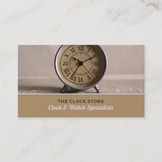 Carte De Visite Horloge d'alarme classique, Horologue (Devant)