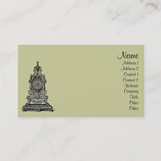 Carte De Visite Horloge Vintage (Devant)