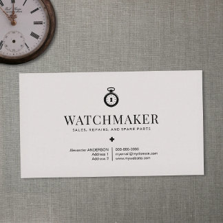 Carte De Visite Horloger & Réparation de Montres