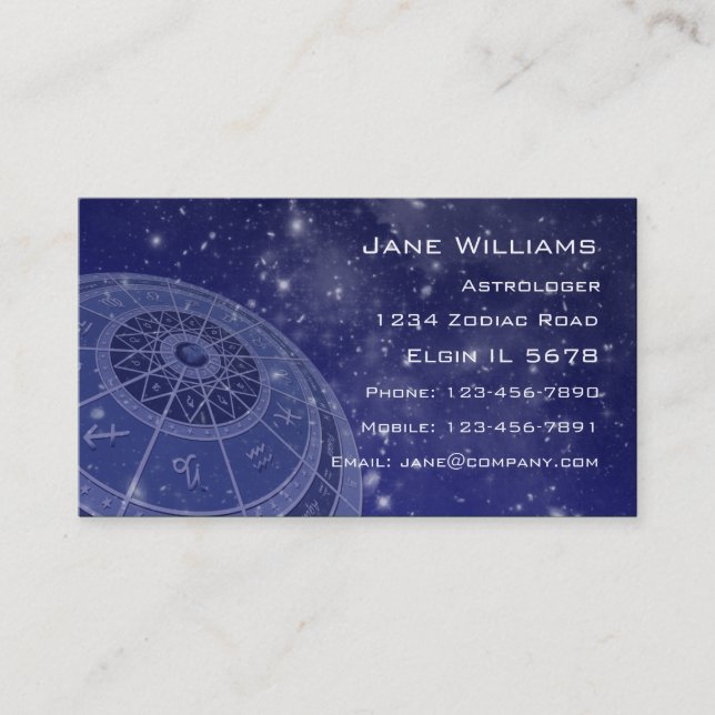 Carte De Visite Horoscope de zodiaque (Devant)