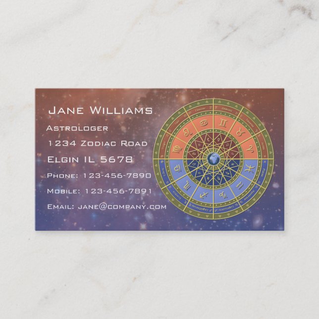 Carte De Visite Horoscope Zodiac (Devant)