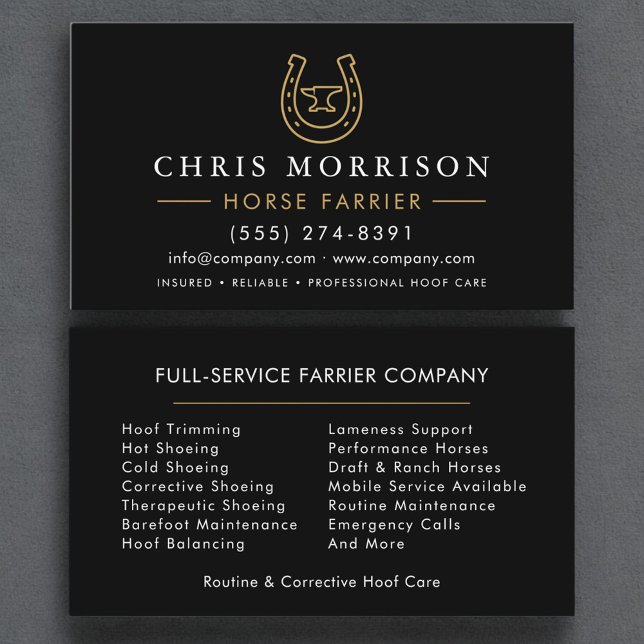 Carte De Visite Horse Farrier  (Créateur téléchargé)