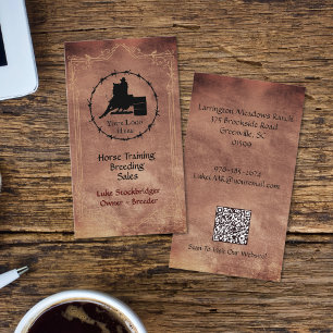Carte De Visite Horse Ranch Business Votre Logo Code QR