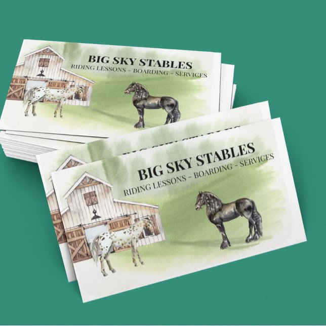 Carte De Visite Horse Stables équitation Services équestre (Créateur téléchargé)