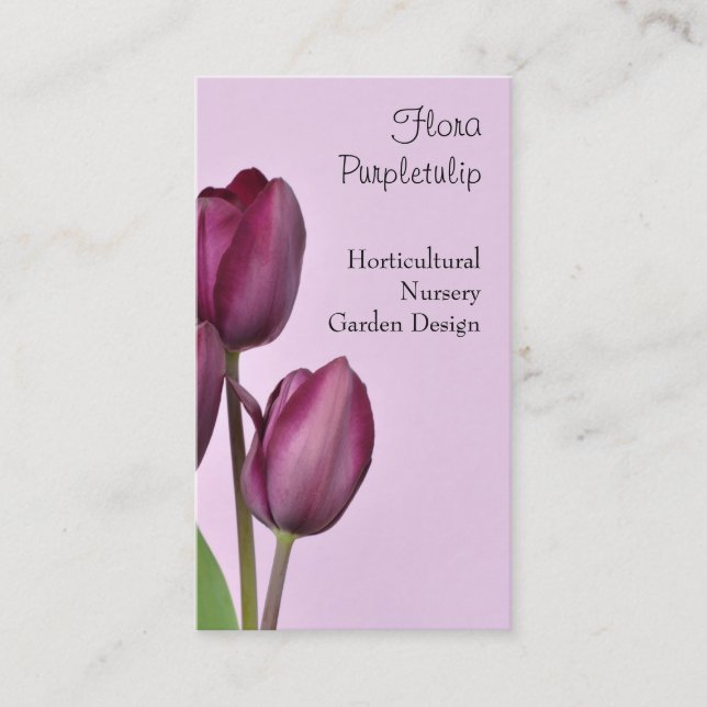 Carte de visite horticole de tulipe (Devant)