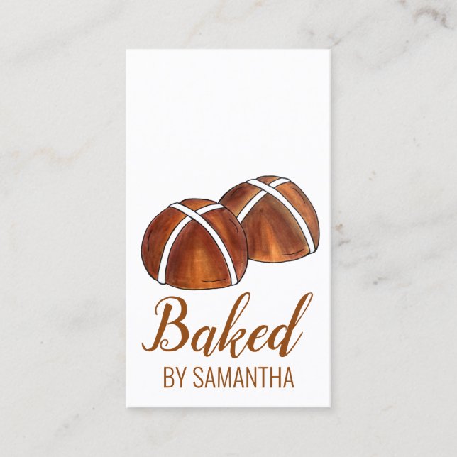 Carte De Visite Hot Cross Buns British Food Baking Pâtisserie (Devant)