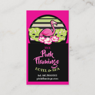 Carte De Visite HOT PINK FLAMANT ROSE Tropical Feuille Fête Cadeau