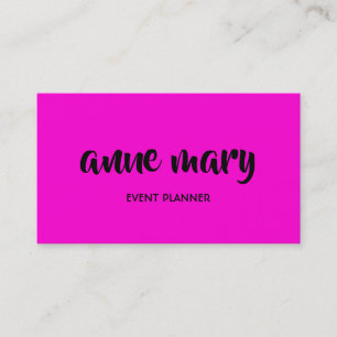 Carte De Visite Hot rose Girly Calligraphy Event Planner tendance