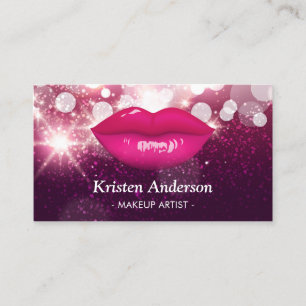 Carte De Visite Hot Rose Lips Parties scintillant Beauté Salon Art