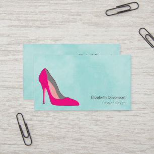 Carte De Visite Hot rose Stiletto High Heel Chaussure Chic