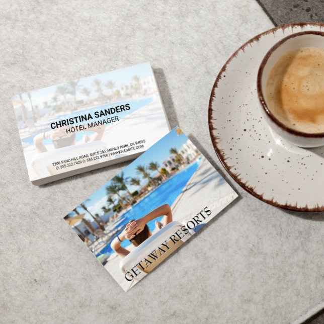 Carte De Visite Hôtel Resort | Côté piscine (Créateur téléchargé)