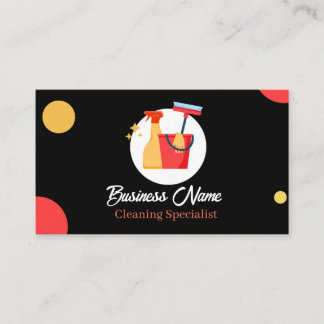 Carte De Visite House Cleaning Services Business Card Black