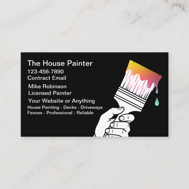 Carte De Visite House Painter Unique Modern Business Cards (Devant)