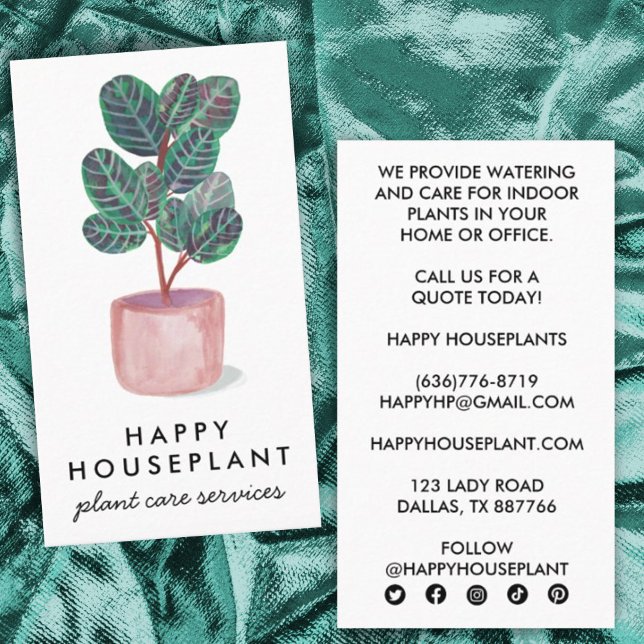 Carte De Visite Houseplant Calathea Prière Plante Jardinage social (Créateur téléchargé)