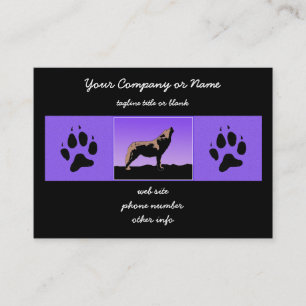 Carte De Visite Howling Wolf at Sunset - Art faunique original