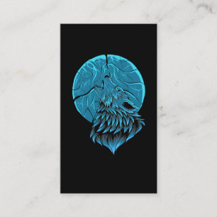 Carte De Visite Howling Wolf Forest Animal Moon