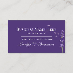 Carte De Visite huiles essentielles d'aromathérapie violettes Lava