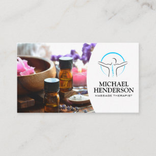 Carte De Visite Huiles essentielles de massage   Spa de jour