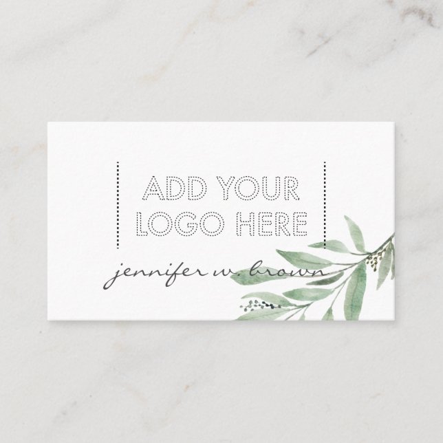 Carte De Visite Huiles essentielles Floral vert élégant logo boho (Devant)