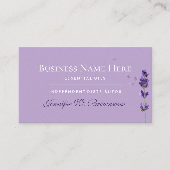 Carte De Visite huiles essentielles Lavande Purple (Devant)