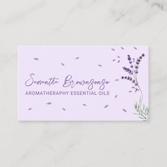 Carte De Visite Huiles essentielles pourpres vertes Branding Lavan (Devant)