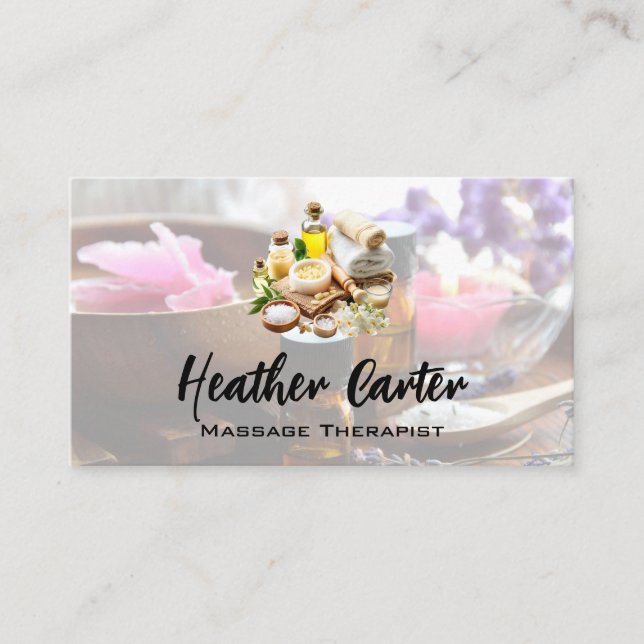 Carte De Visite Huiles et sels de Spa de santé (Devant)