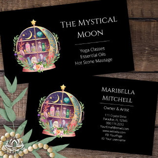 Carte De Visite Huiles Magiques Essentielles Apothécaire Yoga Crys