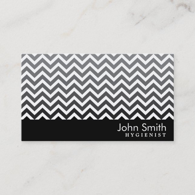 Carte de visite humaniste noir et blanc Chevron (Devant)
