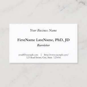 Carte de visite humble, simple et minimal