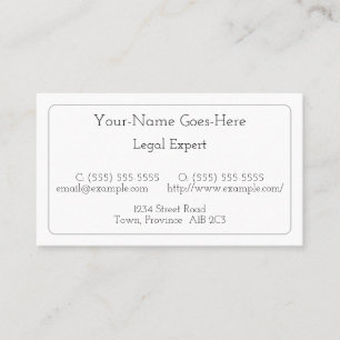 Carte de visite humble, simple et minimaliste