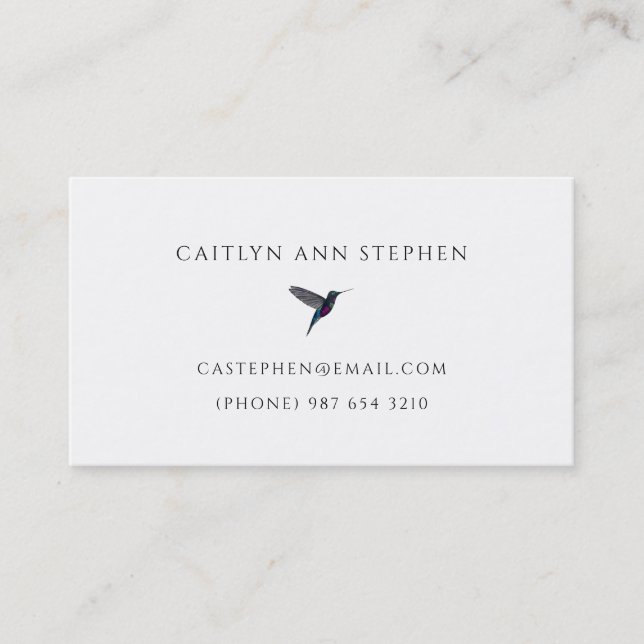 Carte De Visite Hummingbird Business Card (Devant)