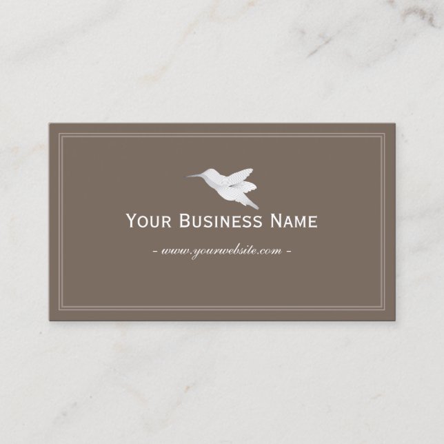 Carte De Visite Hummingbird Simple Brown  (Devant)