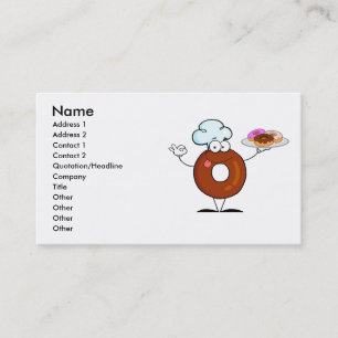 Carte De Visite humoriste donut chef personnage de dessin animé