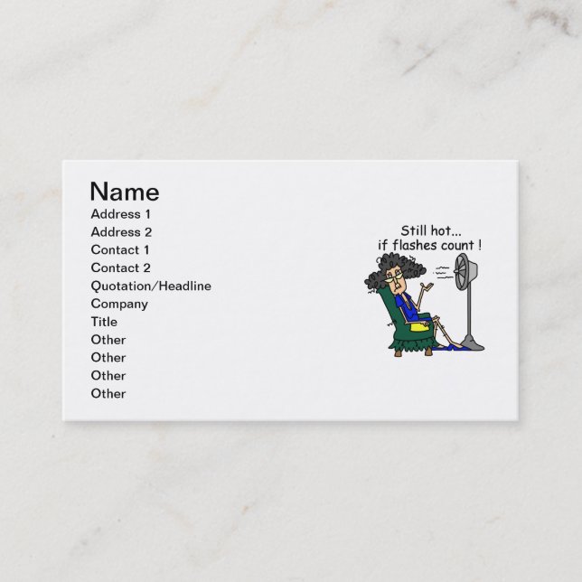 Carte De Visite Humour de bouffée de chaleur (Devant)
