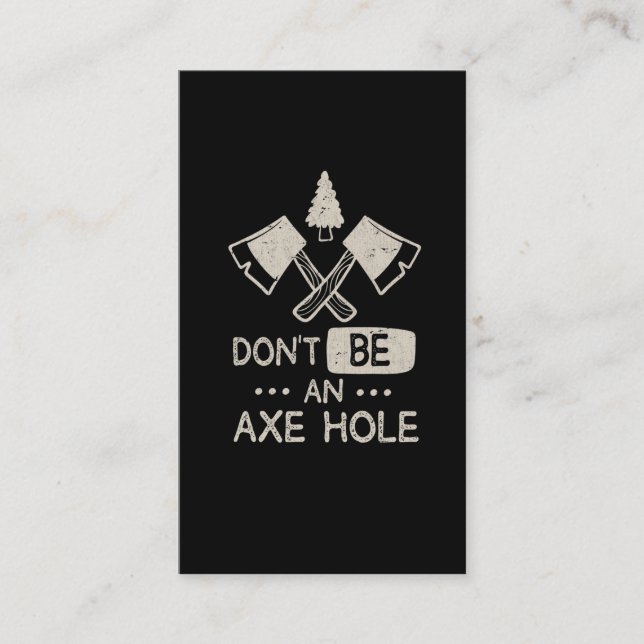 Carte De Visite Humour de levain sarcastique Ax sciage (Devant)